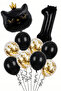 1 Year Old Black Cat Themed Birthday Balloon Set 11 Piece Party Decoration Set