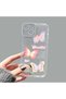 iPhone 15 Compatible Camera Protected Anti-Shock Aesthetic Print Patterned Transparent Silicone Case