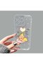 iPhone 14 Pro Compatible Camera Protected Anti-Shock Aesthetic Print Patterned Transparent Silicone Case