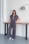 Women's Tracksuit with Zipper Vest Set Wide Leg Pants Oversized Comfortable Two-Piece Set - 5