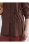 Lcwaikiki Women's Classic Brown Textured Shirt Tunic - 3