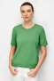 Women's Crew Neck Blouse Striped with Side Buttons Fine Knit Blouse Yosun - 5