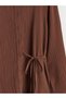 Lcwaikiki Women's Classic Brown Textured Shirt Tunic - 7