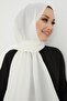 Luda Chain Pattern Cotton Piece Jacquard Shawl - White - 2