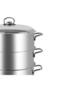 Stainless Steel 3 Layer Steamer Set, 24 cm, 4 pcs, Silver - 7