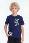 X White Printed Round Neck Short Sleeve Boys' T-Shirt - 4