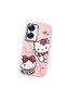 حافظة هاتف من السيليكون الناعم باللون الوردي متوافقة مع كاميرا Realme C55 Hello Kitty منقوش - 3