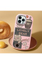 iPhone 12 Pro Compatible Camera Protected Pink Soft Silicone Phone Case Cute Bear Patterned - 2
