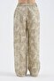 Women's Belt Detail Lined Design Wide-Leg Pants - 4