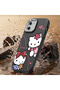 Samsung Galaxy F23 Compatible Camera Protected Black Soft Silicone Phone Case with Hello Kitty Pattern - 7