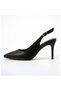 Women's 8cm Heeled Genuine Leather Pointed Toe Strapped Stylish Classic Shoes - 2