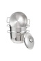 Stainless Steel 3 Layer Steamer Set, 24 cm, 4 pcs, Silver - 8