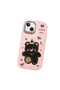 iPhone 13 Compatible Camera Protected Pink Soft Silicone Phone Case Bear Patterned - 3