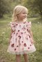 Girls' Lined Back Detail Strawberry Rabbit Dress - 4