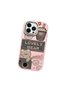 iPhone 12 Pro Compatible Camera Protected Pink Soft Silicone Phone Case Cute Bear Patterned - 3