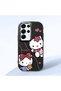 Samsung Galaxy S25 Ultra Compatible Camera Protected Black Soft Silicone Phone Case Hello Kitty