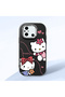 Poco C55 Compatible Camera Protected Black Soft Silicone Phone Case Hello Kitty Patterned