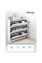 Three Tier Shoe Rack Organizer Storage Foldable Closet with Doors for Living Room