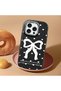 iPhone 15 Pro Max Compatible Camera Protected Black Soft Silicone Phone Case Bowknot Patterned - 2