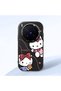 Vivo X300 Pro Compatible Camera Protected Black Soft Silicone Phone Case Hello Kitty Patterned