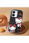 حافظة هاتف من السيليكون الناعم باللون الأسود متوافقة مع كاميرا Vivo Y27 Hello Kitty منقوش - 2