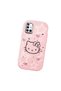 Samsung Galaxy A51 Compatible Hello Kitty Patterned Camera Protected Pink Soft Silicone Phone Case - 3