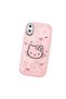 iPhone XS Max Compatible Hello Kitty Patterned Camera Protected Pink Soft Silicone Phone Case - 4