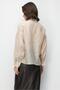4839 Women's V-Neck Drapey Blouse with Scarf Detail Cream - 7