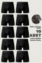 Men's 10-Pack Boxer 1. Class Fabric Premium Package Special Design. Plain Stretch Fabric Boxer Shorts with Dowry Gift