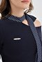 Women's Long Sleeve Design Blouse with Scarf Collar Detail - 7