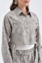 Women's Belt Long Sleeve Design Jacket with Cut-Off Detail on the Tip - 6