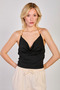 Women's Rope Strap Z Chain Detail B Ruched Body - Black