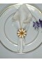 6-Piece Daisy White Enamel Gold Ring Napkin Ring - 2