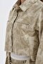 Women's Belt Long Sleeve Design Jacket with Cut-Off Detail on the Tip - 6