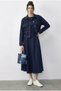 Women's Navy Blue Contrast Stitching Detailed Dress Jacket Denim Suit 9401 60286043