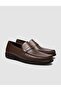 Genuine Leather Men's Classic Shoes with Black Belt Detail - 2