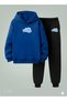 Unisex Boy-Girl Hooded Set Cute Bear Ba Printed Thread Sweatshirt Tracksuit Set