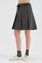Women's Pleated Leather Belt Detail Midi Length Design Skirt - 5