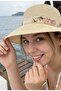Women's Straw Hat with Ribbon Detail - 2