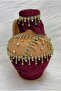 Burgundy Test, Velvet and Luxurious Shiny Stone-Adorned Bridal Henna Night Test, Wedding Cube, Soil Test - 3
