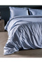 Thalie Family Size 100% Cotton Striped - 300Tc Satin Bed Sheet Pieces Duvet Cover Set - Blue - 3