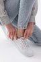 Women's daily white Sneakers lace-up comfortable sports shoes - 8