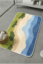 Multi-Purpose Toilet Front Bath Mat Non-Slip Base Foot Mat 60X40 Modern Patterned Soft Base - 4