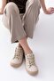 Women's Daily Beige Sneakers Lace-Up Comfortable Sneakers - 5
