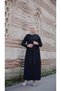 Plus Size Fan-Embellished Mother's Dress with Stone Detail - 6