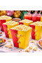 8-Piece Cup-Shaped Corn Container – Red and Yellow Popcorn Box Party Snack Container