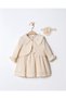100% Organic Beige Lace Detailed Baby Girl 2-Piece Set - 5