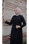 Plus Size Fan-Embellished Mother's Dress with Stone Detail - 2