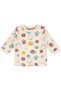 Unisex Beige Colored Emoji Printed Pajama Set - 2