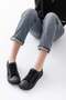 Women's Daily Black Sneakers Lace-Up Comfortable Sports Shoes - 4